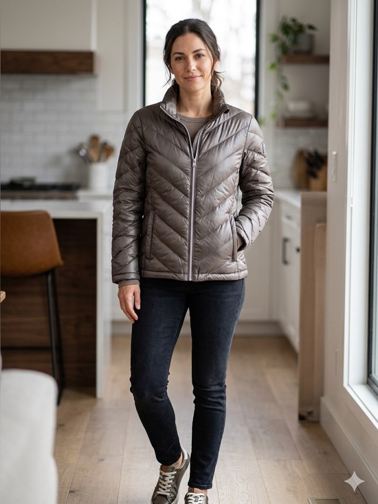 Haven Jackets & Blazers - Haven Women's Down Puffer Jacket metallic gray/taupe